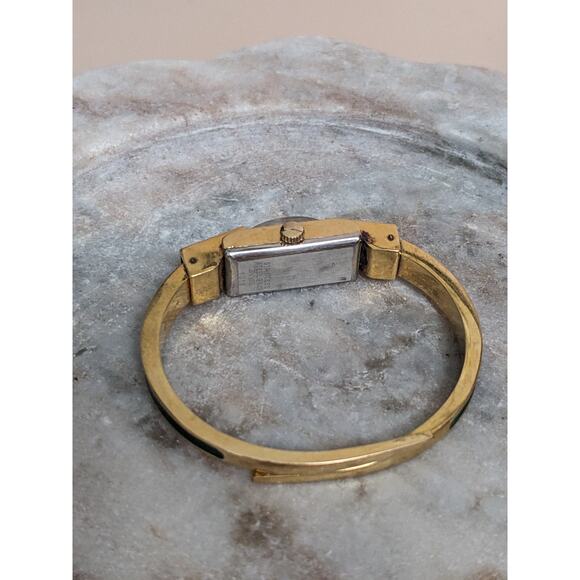 Vintage Chandler Gold Tone Manual Watch Deep Green Enamel Gold Stars & Acorns - Picture 4 of 9